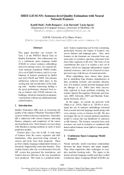 SHEF-LIUM-NN: Sentence level Quality Estimation with Neural