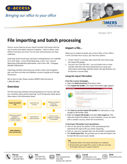 OMERS e-access tip sheet: File importing and Batch processing
