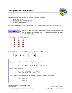 Multiplying whole numbers