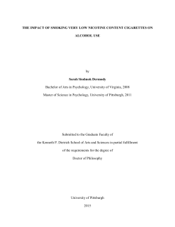 i THE IMPACT OF SMOKING VERY LOW NICOTINE CONTENT