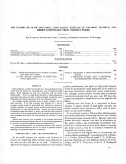 the possibilities of obtaining long-range supplies of uranium, thorium
