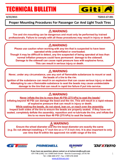 Proper Mounting Procedures For Passenger Car And Light Truck Tires