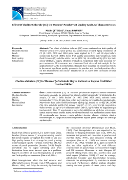 Effect Of Choline Chloride (CC) On `Monroe` Peach Fruit