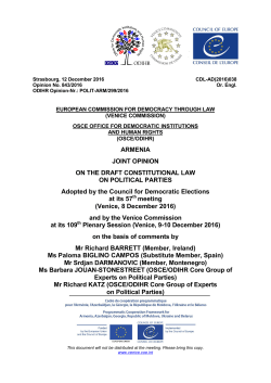 Joint Opinion on the Draft Constitutional Law on Political Parties in