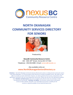 north okanagan community services directory for seniors