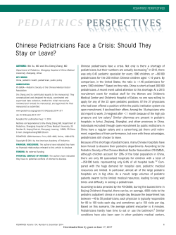 Chinese Pediatricians Face a Crisis: Should They Stay