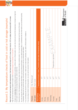 Record 2: My temperature checks of food in cold or hot
