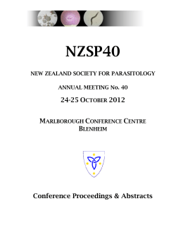 NZSP40 - New Zealand Society for Parasitology