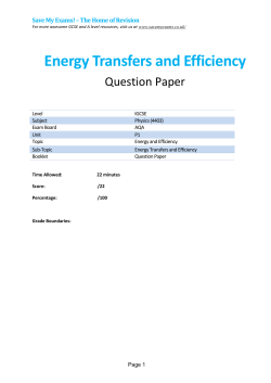 Energy Transfers and Efficiency