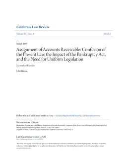 Assignment of Accounts Receivable: Confusion of the Present Law
