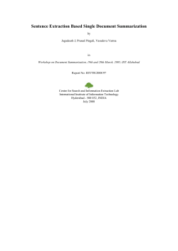 Academic paper: Sentence Extraction Based Single Document