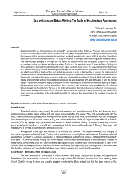 Eco-criticism and Nature Writing .The Trails of the American