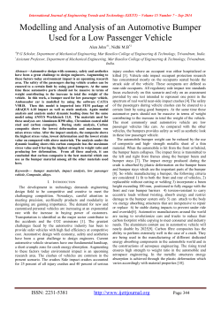 Modelling and Analysis of an Automotive Bumper Used for a