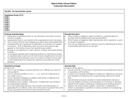 Math Units - Morris Plains School District