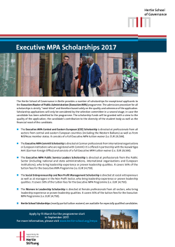 Executive MPA Scholarships 2017