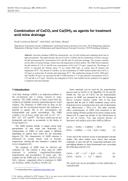 Combination of CaCO3 and Ca(OH)2 as agents for treatment acid
