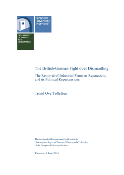 The British-German Fight over Dismantling