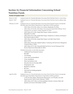 Financial Information Concerning Child Nutrition