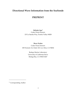 Directional Wave Information from the SeaSonde PREPRINT