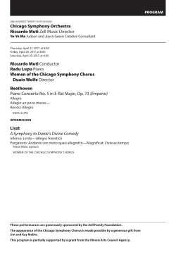 Program Notes  - Chicago Symphony Orchestra