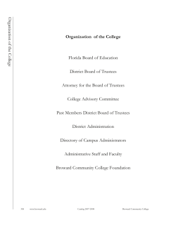 Organization of the College Florida Board of Education District
