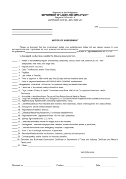 Notice of Assessment