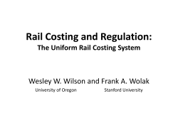 Rail Costing and Regulation: The Uniform Rail Costing System