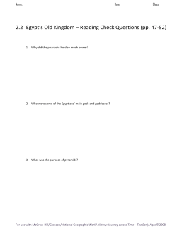 2.2 Egypt`s Old Kingdom &ndash; Reading Check