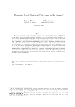 Consumer Search Costs and Preferences on the Internet