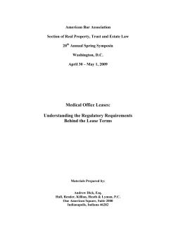 Medical Office Leases - American Bar Association