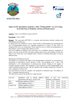 Impact of the degradation of plastics called "biodegradable" on soil