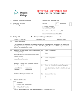 effective: september 2003 curriculum guidelines