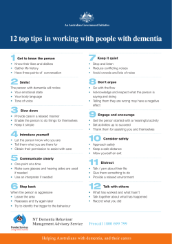 12 top tips in working with people with dementia