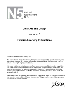 2015 Art and Design National 5 Finalised Marking Instructions