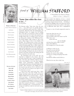 Some time when the river is ice&hellip; - The Friends of William Stafford