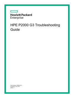 HPE P2000 G3 Troubleshooting Guide