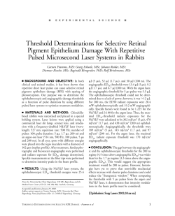 Threshold Determinations for Selective Retinal Pigment Epithelium