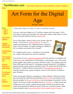 Art Form for the Digital Age