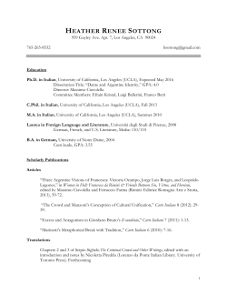 heather renee sottong - UCLA Department of Italian