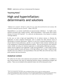 High and hyperinflation: determinants and solutions