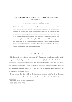 THE HAUSDORFF METRIC AND CLASSIFICATIONS OF