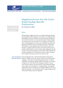 Happiness Across the Life Cycle: Exploring Age