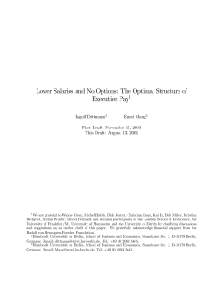 Lower Salaries and No Options: The Optimal Structure of Executive