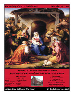 La Natividad del Se&ntilde;or (Navidad) 25 de diciembre de 2016 The