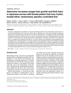 Adenosine increases anagen hair growth and thick hairs in