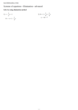 Systems of equations