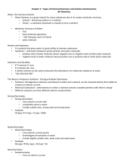 Chapter 4 - Types of Chemical Reactions and Solution