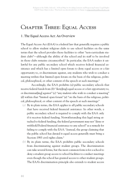 Chapter Three: Equal Access - Religion in the Public Schools: A