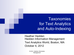Taxonomy - Text Analytics World