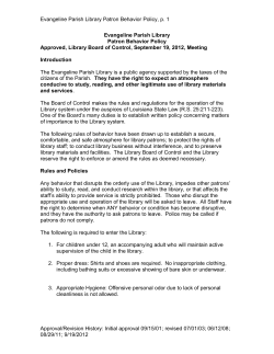 Patron Behavior Policy - Evangeline Parish Library